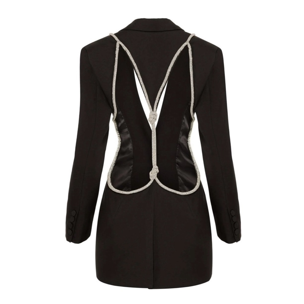 YG Collection Rhinestone Open Back Blazer - Picture 6 of 9